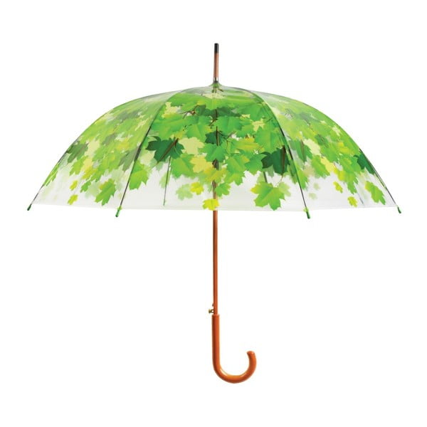 Prozoren dežnik z zelenimi detajli Esschert Design Ambiance Birdcage Leaf, ⌀ 92,5 cm