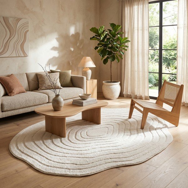 Kremno bela preproga 160x230 cm Pebble – ESTE-image-1