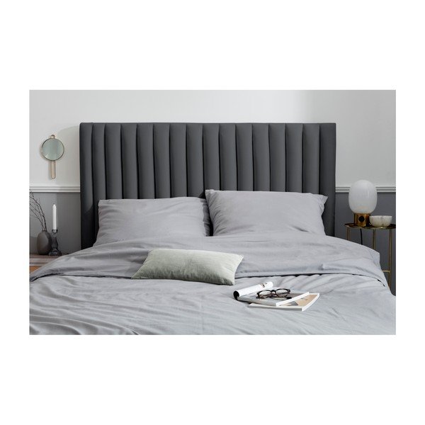 Antracitno sivo oblazinjeno vzglavje 140x120 cm NJ - Cosmopolitan Design-image-3