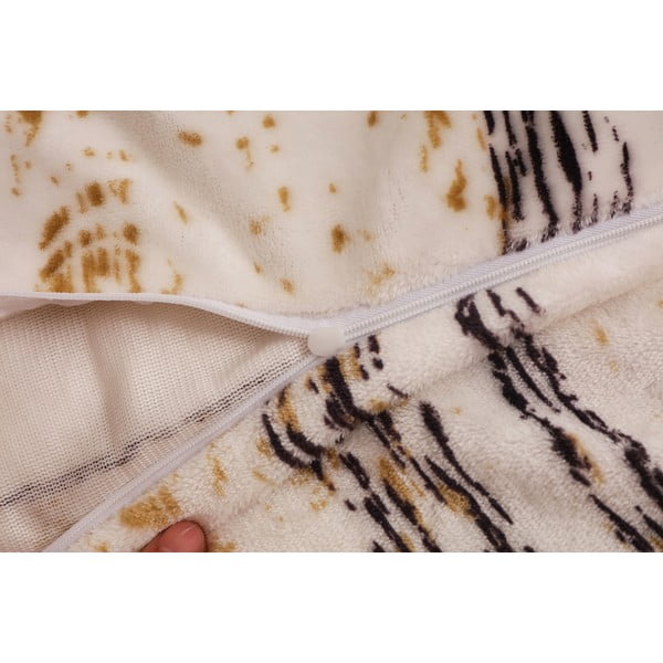 Črna/kremno bela enojna posteljnina iz mikropliša 140x200 cm Enrico – My House-image-3