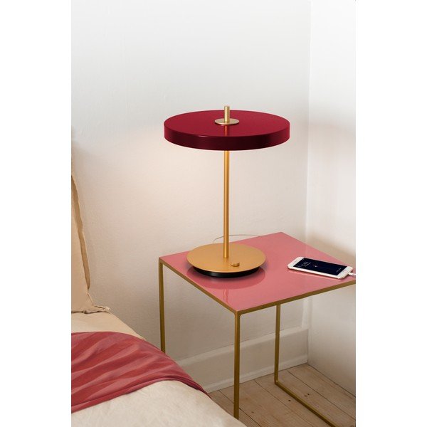 Bordo rdeča LED zatemnitvena namizna svetilka s kovinskim senčnikom (višina 41,5 cm) Asteria Table – UMAGE-image-1