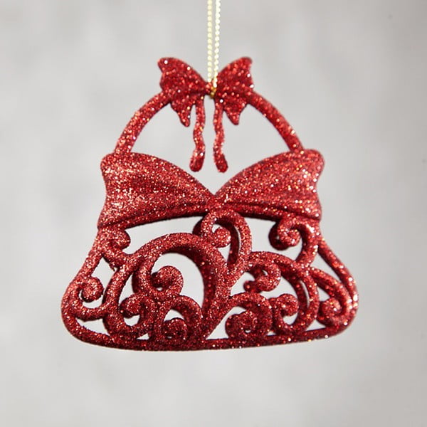 Komplet 6 rdečih plastičnih božičnih okraskov DecoKing Bell
