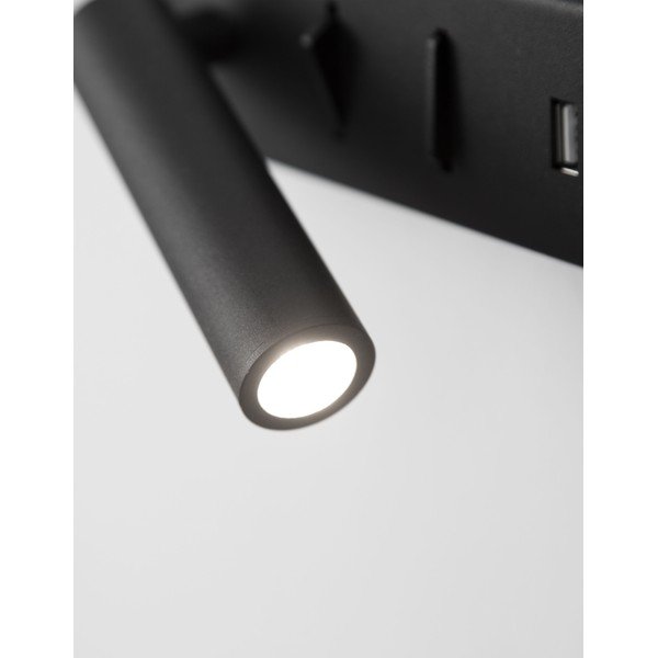 Mat črna kovinska LED stenska svetilka z upogljivo konstrukcijo/z USB priključkom Vida – Nova Luce-image-4
