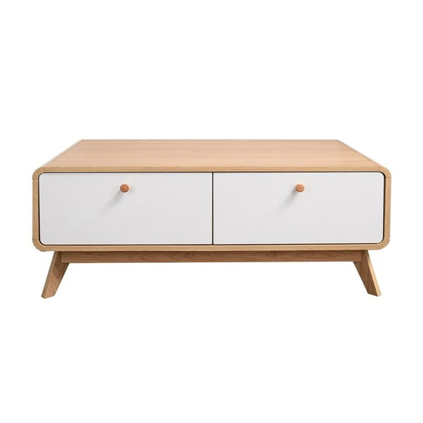 Bela TV omarica v hrastovem dekorju 100x40 cm Caitlin – Støraa