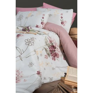 Belo-rožnata enojna/podaljšana posteljnina z rjuho/3-delna 160x220 cm Floral – Mila Home