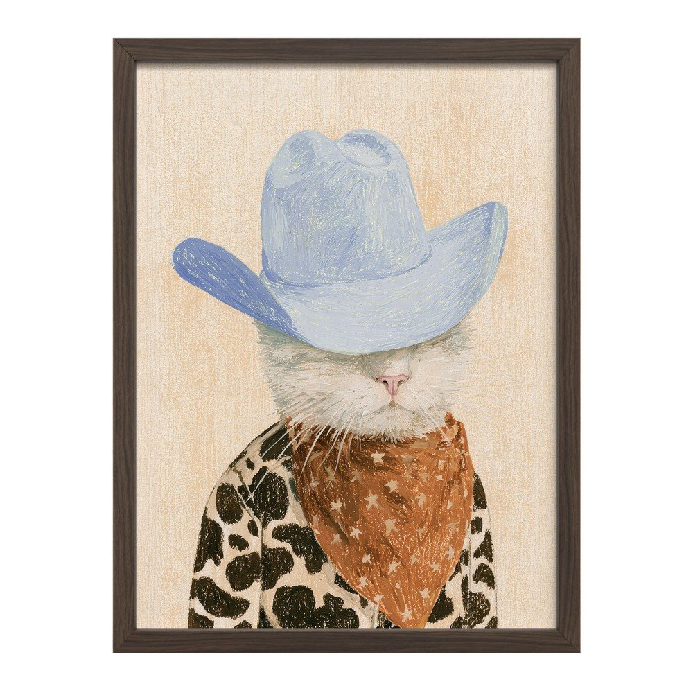 Tiskana slika z okvirjem 30x40 cm Howdy Cat