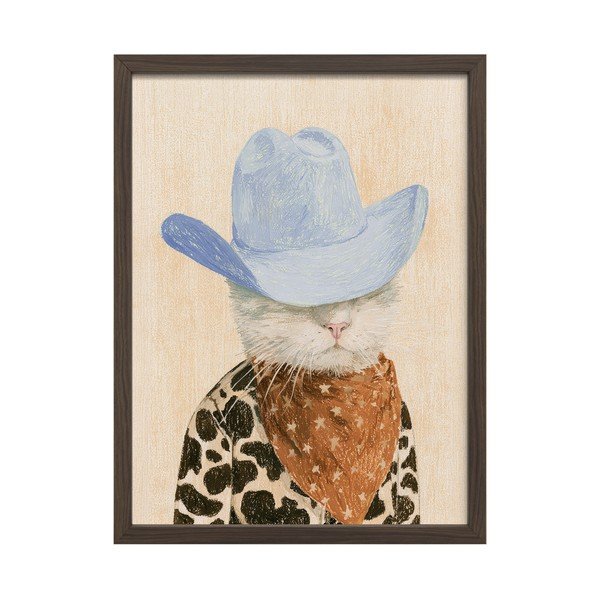 Tiskana slika z okvirjem 30x40 cm Howdy Cat – Styler