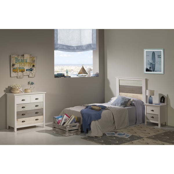 Belo-siva komoda s 4 predali Marckeric Romantica, 79 x 80 cm-image-1