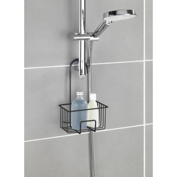 Črna viseča kopalniška polica iz nerjavečega jekla Milito – Wenko-image-3