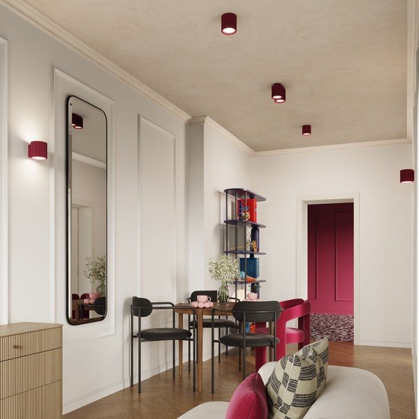 Bordo rdeče kovinsko točkovno svetilo 10x21 cm Zora – Sollux-image-2