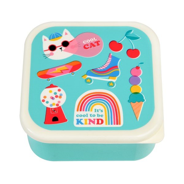Turkizne otroška posoda za malico v kompletu 3 ks Top Banana – Rex London-image-2