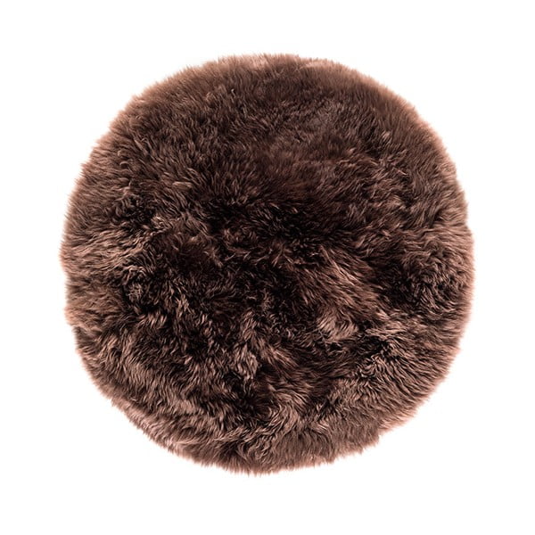 Temno rjava preproga iz ovčje kože Royal Dream Zealand, ⌀ 70 cm