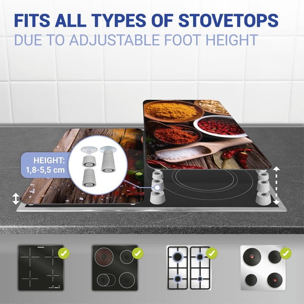 Komplet 2 steklenih pokrovov za štedilnik Wenko Spices, 52 x 30 cm-image-3