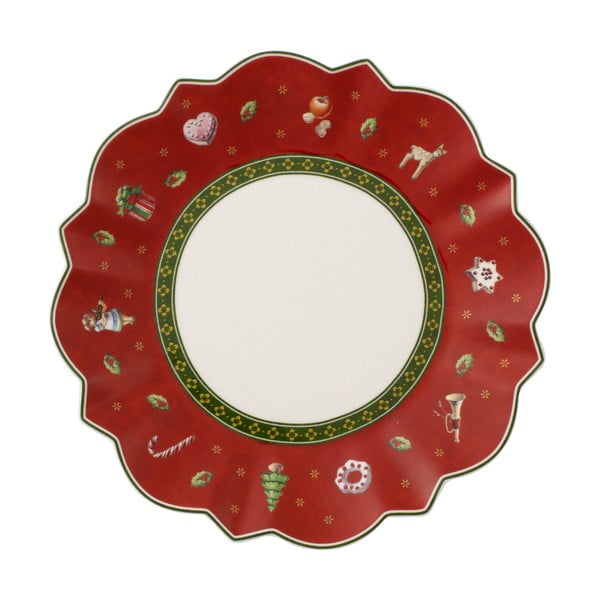 Rdeč porcelanast krožnik z božičnim motivom Villeroy&Boch, ø 17 cm