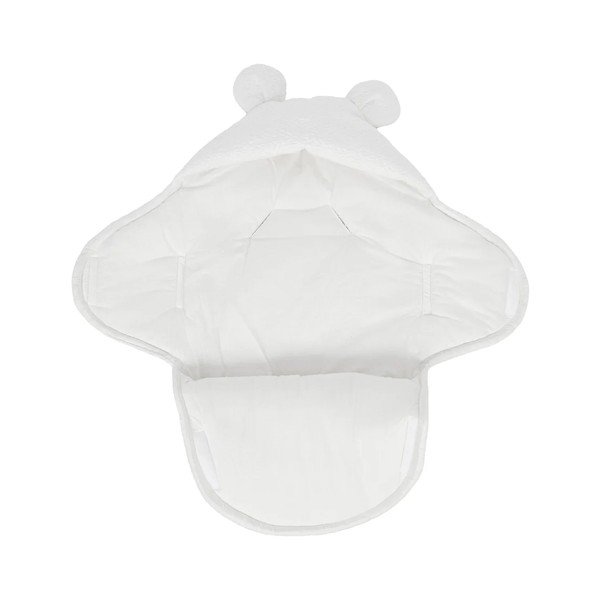 Bela odeja za povijanje dojenčka iz tkanine bouclé 45x80 cm – Meowbaby-image-1