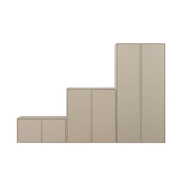 Kremno bela modularna garderobna omara iz masivnega bora 300x200 cm Daily – vtwonen