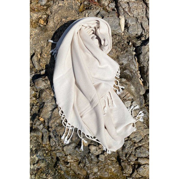 Bež bombažna odeja za plažo 90x175 cm Retro – Foutastic-image-3