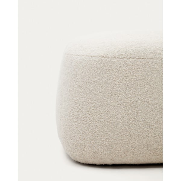 Kremno bel tabure iz tkanine bouclé Martina – Kave Home-image-3