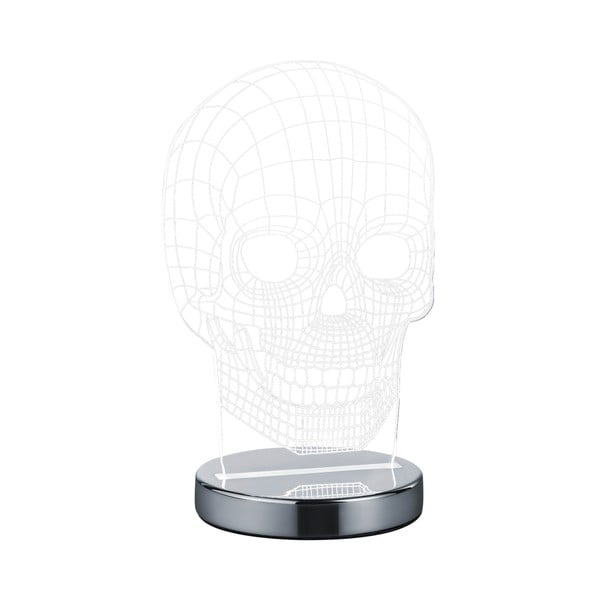 Namizna svetilka LED v svetleči srebrni barvi (višina 21 cm) Skull - Reality-image-2