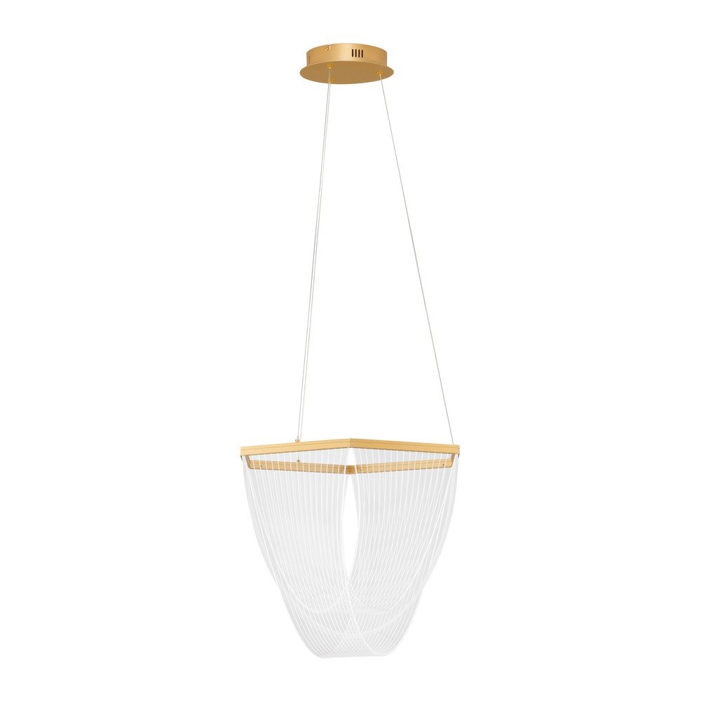 Aluminijasta LED zatemnitvena viseča svetilka v zlati barvi s senčilom iz akrilnega stekla ø 52 cm Valentin