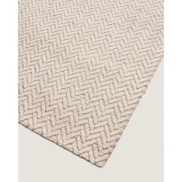 Kremno bela ročno tkana volnena preproga 200x300 cm Calira – Kave Home-image-4