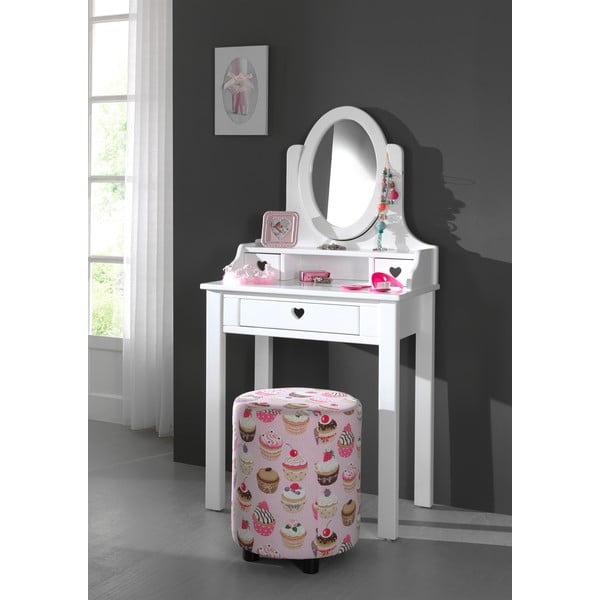 Bela toaletna mizica Vipack Amori, višina 136 cm-image-1