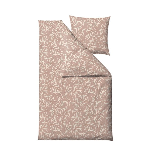 Rožnata posteljnina za enojno posteljo iz bombažnega satena Södahl Breeze Blush, 140 x 220 cm