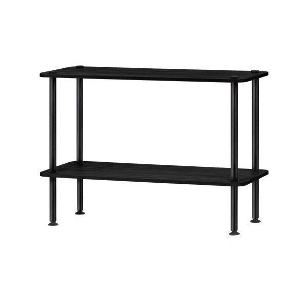 Črn regal v hrastovem dekorju 80x54,5x35 cm Teidi – noo.ma