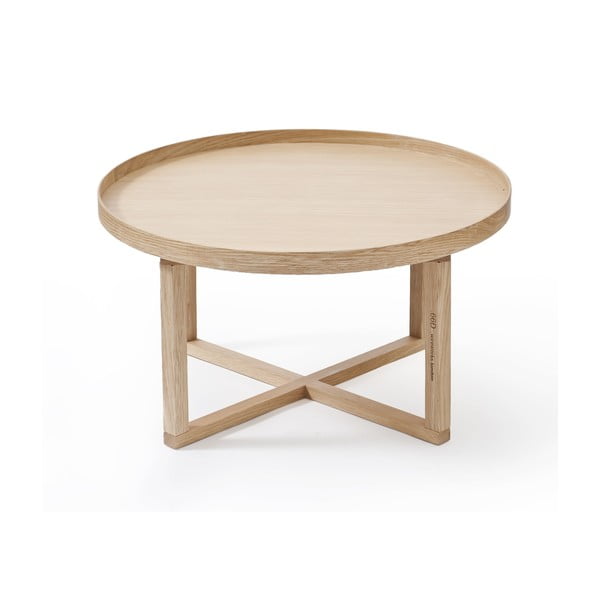 Okrogla kavna mizica iz hrastovega lesa Wireworks Round, Ø 66 cm-image-2