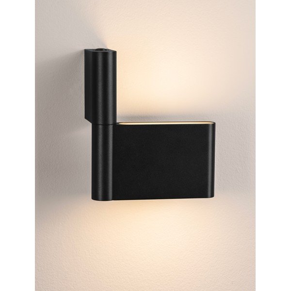 Mat črna aluminijasta LED stenska svetilka z upogljivo konstrukcijo Flusso – Nova Luce-image-4