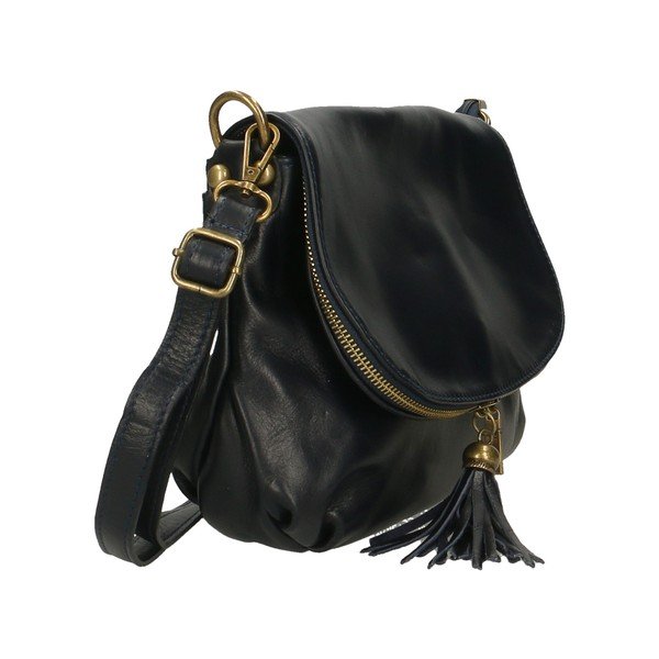 Temno modra usnjena torbica Chicca Borse Marrone-image-4
