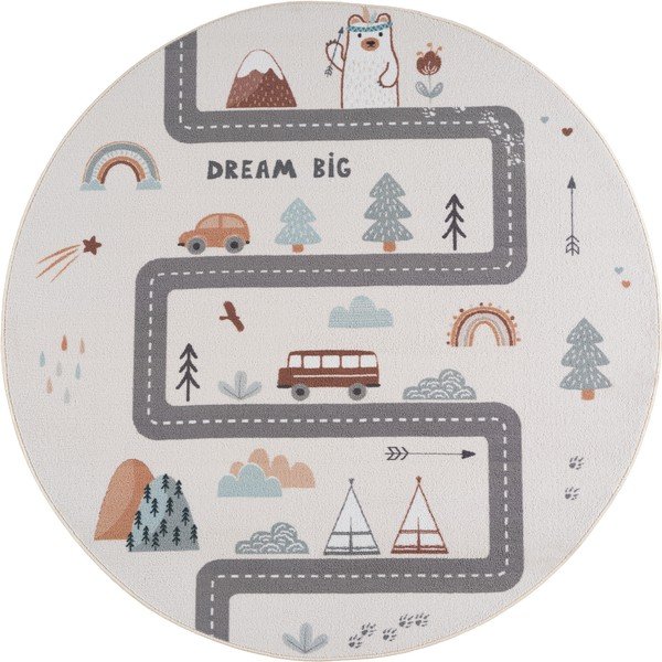 Kremno bela pralna otroška preproga ø120 cm Coco 1134 – Ayyildiz Carpets