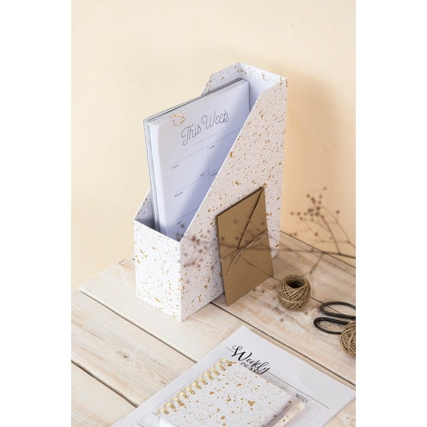 Organizator za dokumente v zlati in beli barvi Bigso Box of Sweden Estelle-image-1