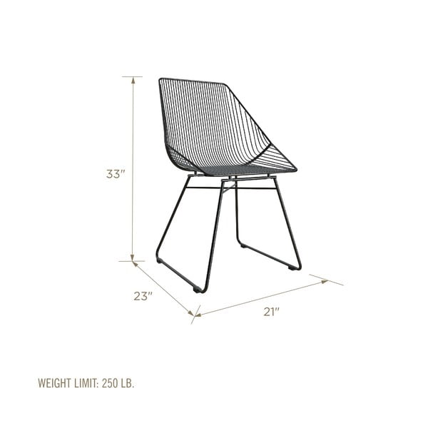 Črni kovinski stol CosmoLiving by Cosmopolitan Ellis-image-3