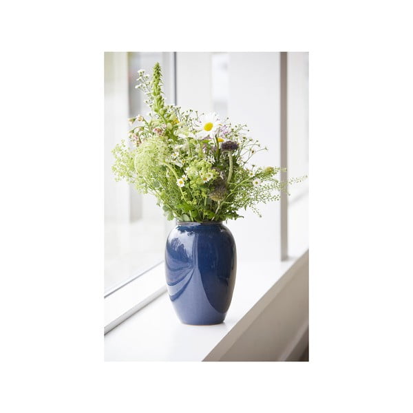 Temno modra vaza iz kamenine (višina 25 cm) Gastro Dark Blue – Bitz-image-3