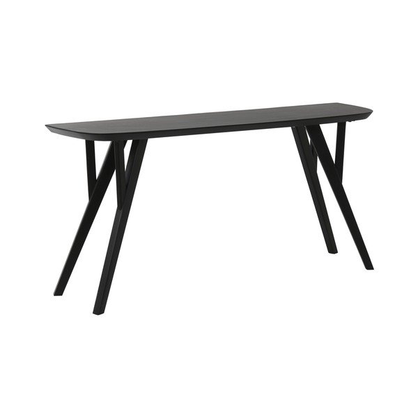 Mat črna stranska mizica iz masivne akacije 44x160 cm Quenza – Light & Living