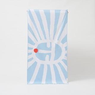 Modra brisača za plažo Sunnylife Sun Face, 175 x 90 cm