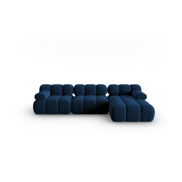 Modra žametna sedežna garnitura 285 cm Bellis – Micadoni Home