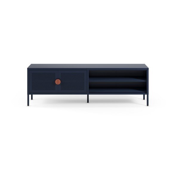 Temno modra kovinska TV omarica 160x50x35 cm Sayla – Marckeric