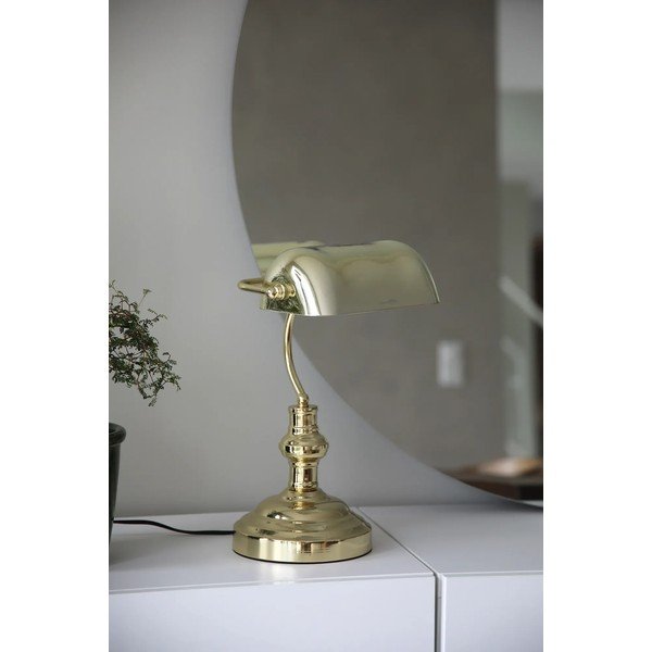 Medeninasta namizna svetilka s steklenim senčilom (višina 42 cm) Bankers – Markslöjd-image-1