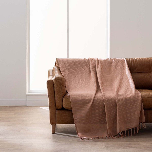 Bombažno pregrinjalo v barvi terakote 125x150 cm Lilia – douceur d'intérieur-image-3