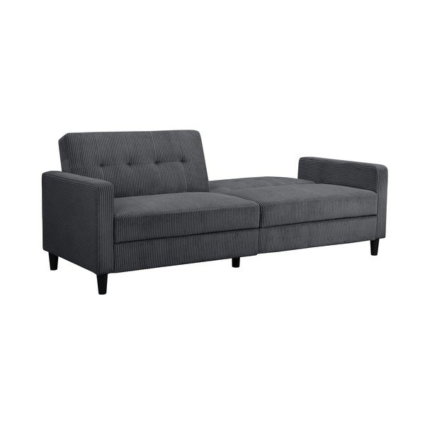 Siva sedežna garnitura iz rebrastega žameta 203 cm Hartford – Støraa-image-3