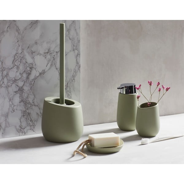 Zelena keramičen lonček za zobno ščetko Wenko Badi-image-1