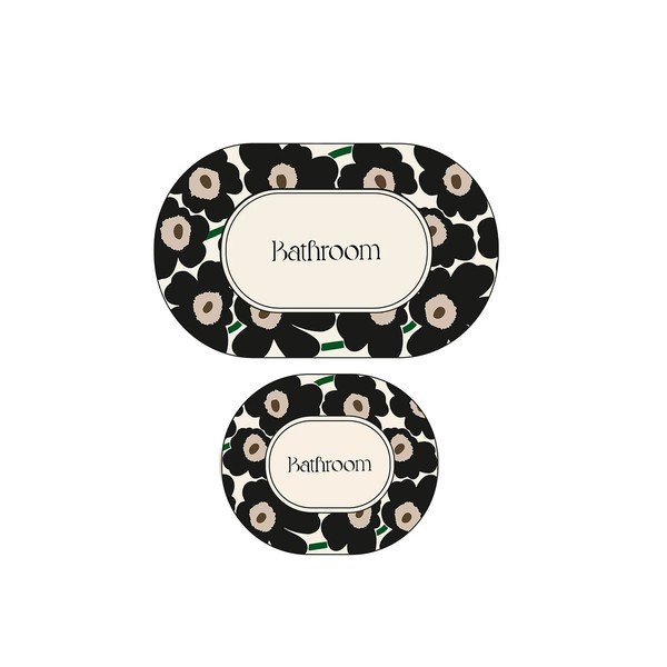 Črne/bež kopalniške preproge v kompletu 2 ks 60x100 cm Oweld – Foutastic