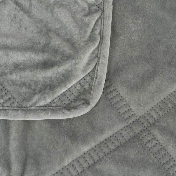 Prašno zeleno prešito pregrinjalo 230x260 cm – Ixia-image-1