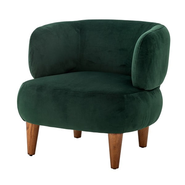 Temno zelen žameten fotelj z naslonom Ruperta – Bloomingville-image-4