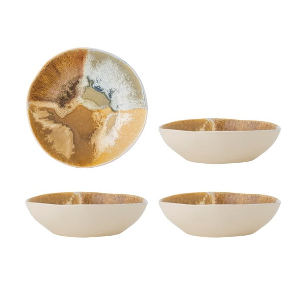 Kremno bele skledice v kompletu 4 ks iz kamenine 625 ml Lacey – Bloomingville