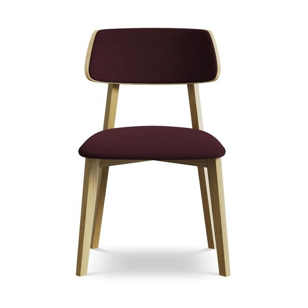 Bordo rdeč jedilni stol iz masivnega lesa Niu – Makamii-image-1