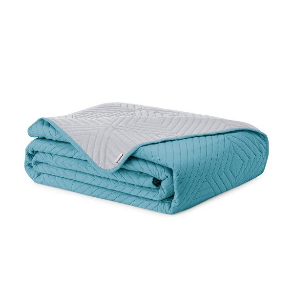 Modro/svetlo sivo prešito pregrinjalo iz mikrovlaken 220x240 cm Softa – Restilo