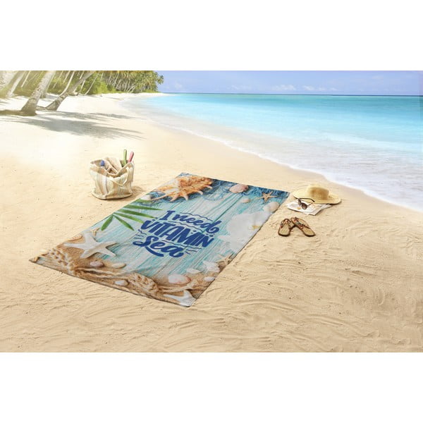 Žametna brisača za na plažo 100x180 cm Vitamin Sea – Good Morning-image-1